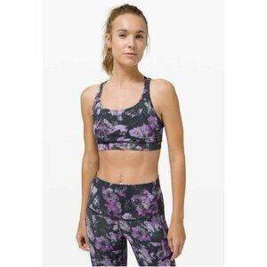 Lululemon Energy Bra *Medium Support, B–D Cup Floral Shift Multi Size 10 EUC